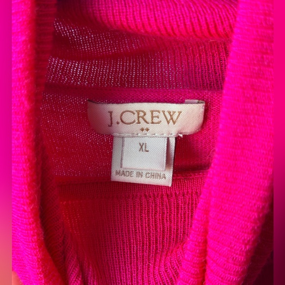 J. Crew Hot Pink Wool Blend Turtleneck Sweater - Picture 3 of 4